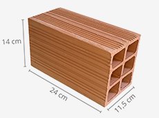 Tijolo Baiano 11,5x14x24 - detalhe